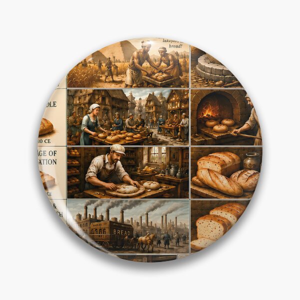 Item preview, The History of Bread Infographic Poster designed and sold by Easternpantry.