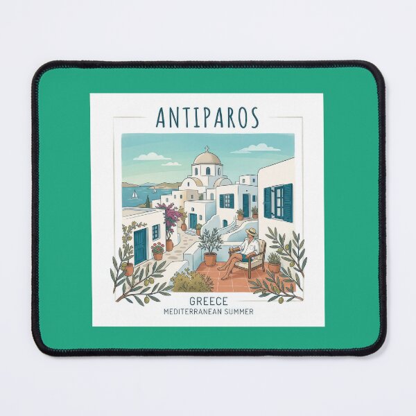 Item preview, Antiparos Greece Mediterranean Summer - Vintage Travel Illustration designed and sold by angelisart.
