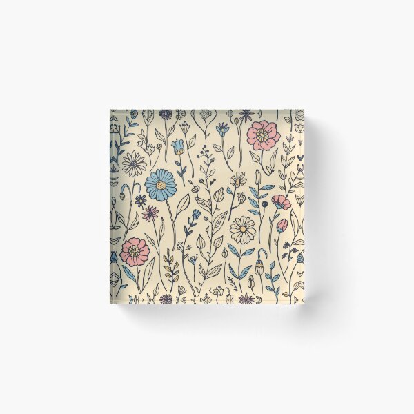 Item preview, Pastel Botanical Wildflower Meadow Vintage Pattern designed and sold by NuvoraNest.