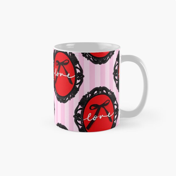 Item preview, My Gothic Romance – Victorian Cameo Bow Pattern in Pink Black and Crimson designed and sold by VirtuallyCreativ .