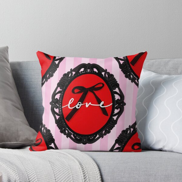 Item preview, My Gothic Romance – Victorian Cameo Bow Pattern in Pink Black and Crimson designed and sold by VirtuallyCreativ .