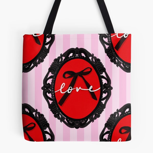 Item preview, My Gothic Romance – Victorian Cameo Bow Pattern in Pink Black and Crimson designed and sold by VirtuallyCreativ .