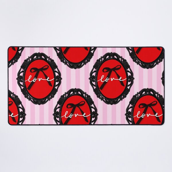 Item preview, My Gothic Romance – Victorian Cameo Bow Pattern in Pink Black and Crimson designed and sold by VirtuallyCreativ .