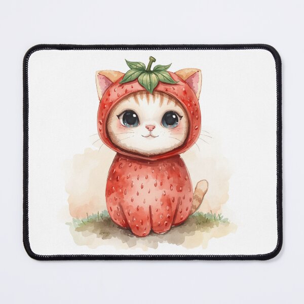 Item preview, Cute little strawberry cat in kawaii style designed and sold by uunaa.