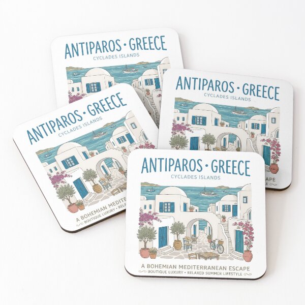 Item preview, Antiparos Greece Mediterranean Summer - Vintage Illustration No2 designed and sold by angelisart.