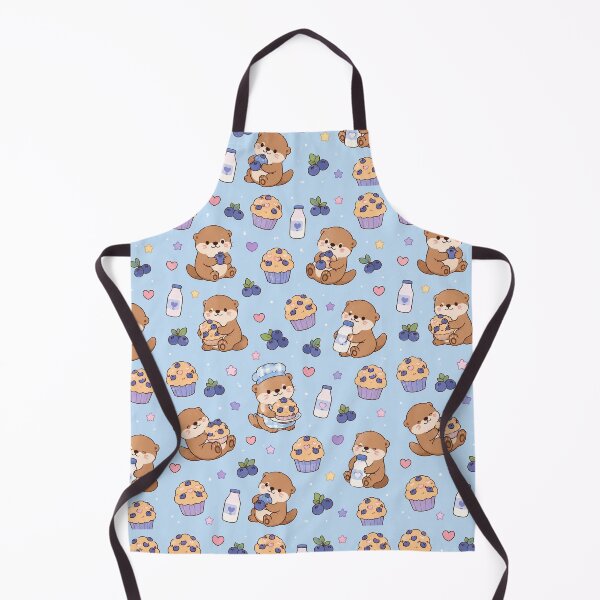Item preview, Cute Otter Blueberry Muffin Kawaii Pattern designed and sold by Soft Berry Studio.
