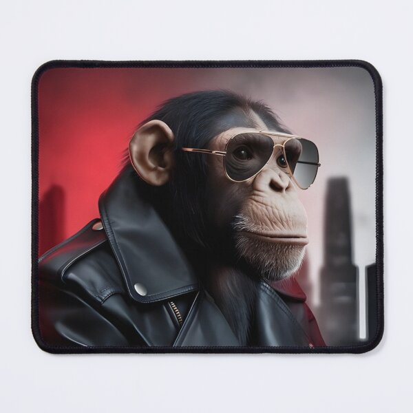 Item preview, Cool chimpanzee in a leather jacket. designed and sold by MyHappyArtShop.