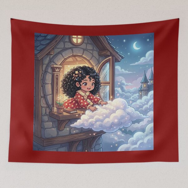 Item preview, Magical Girl Touching Floating Cloud designed and sold by Azurart2.