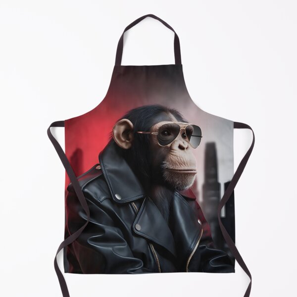 Item preview, Cool chimpanzee in a leather jacket. designed and sold by MyHappyArtShop.