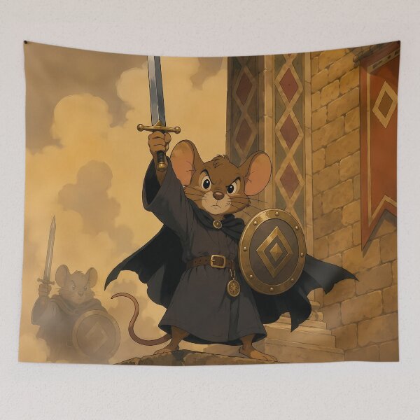 Item preview, Mouse Knight Rising – Fantasy Warrior Mouse Medieval Art designed and sold by  Hollow Moon Studios..