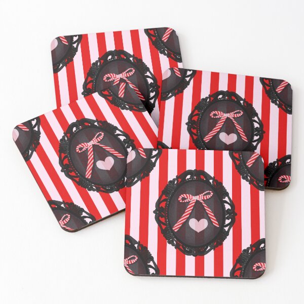 Item preview, My Gothic Romance – Victorian Cameo Bow Pattern in Pink Black and Crimson designed and sold by VirtuallyCreativ .
