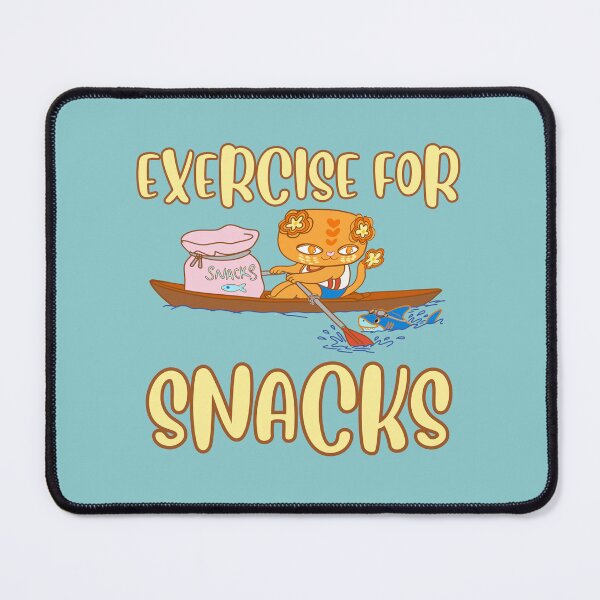 Item preview, Exercise for snacks – Cute rowing Cat with Shark swimming designed and sold by BritishDelights.