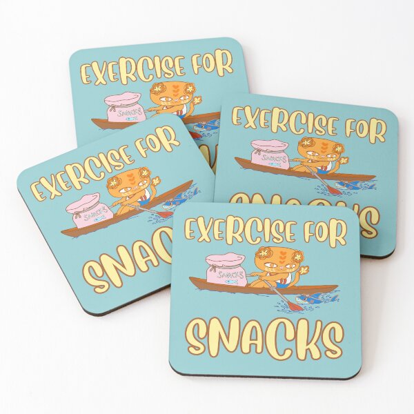 Item preview, Exercise for snacks – Cute rowing Cat with Shark swimming designed and sold by BritishDelights.