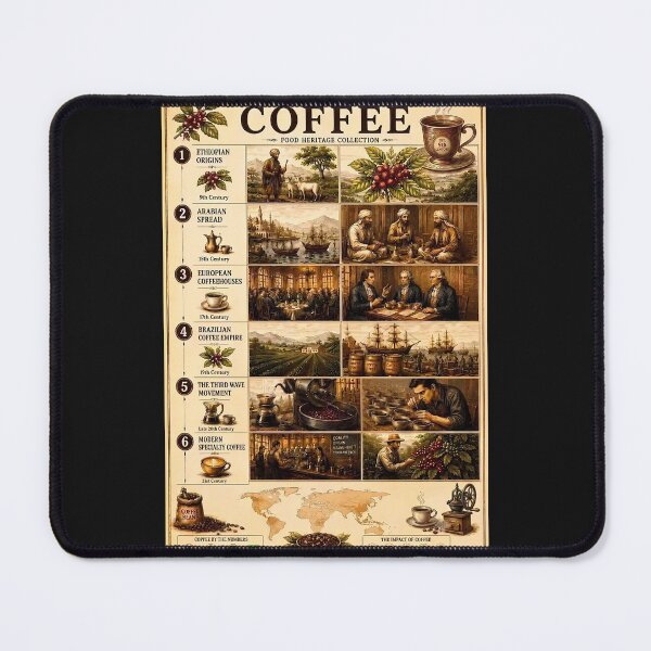 Item preview, The History of Coffee Infographic Poster designed and sold by Easternpantry.