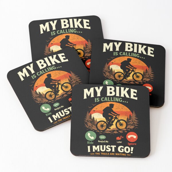 Item preview, My Bike Is Calling - Mountain Biking Adventure Retro Trail Rider designed and sold by SidTastic .