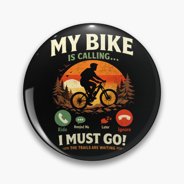 Item preview, My Bike Is Calling - Mountain Biking Adventure Retro Trail Rider designed and sold by SidTastic .