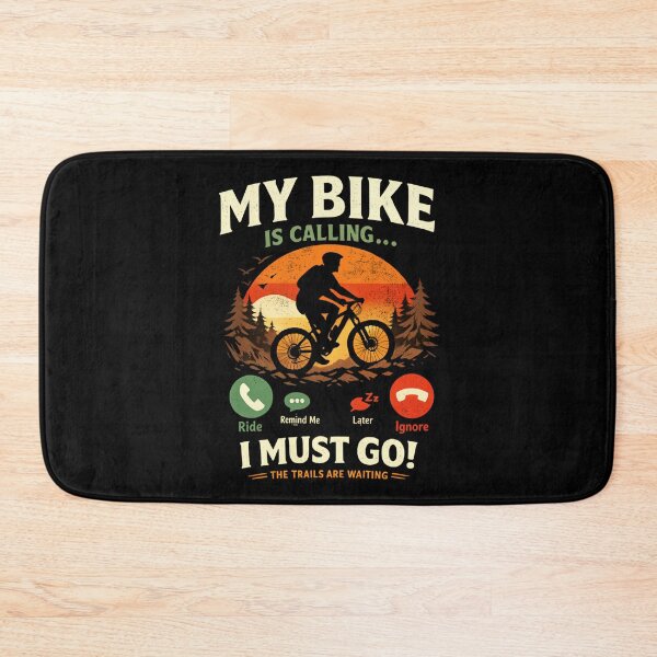 Item preview, My Bike Is Calling - Mountain Biking Adventure Retro Trail Rider designed and sold by SidTastic .