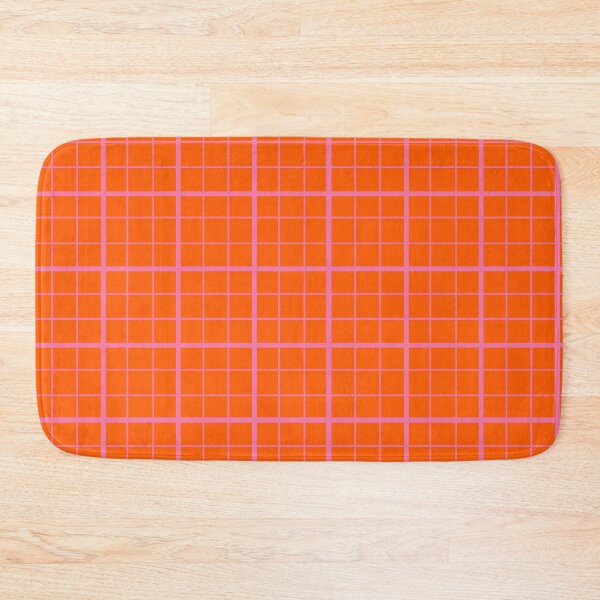 Item preview, Pink On Orange Grid Windowpane Check Design  designed and sold by PatternTitan.