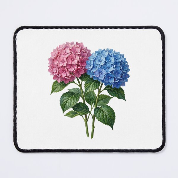 Item preview, Pink and Blue Hydrangea Botanica Watercolor Painting designed and sold by SOUFIANE1991.