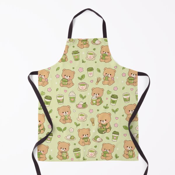 Item preview, Cute Teddy Bear Matcha Tea Kawaii Pattern designed and sold by Soft Berry Studio.