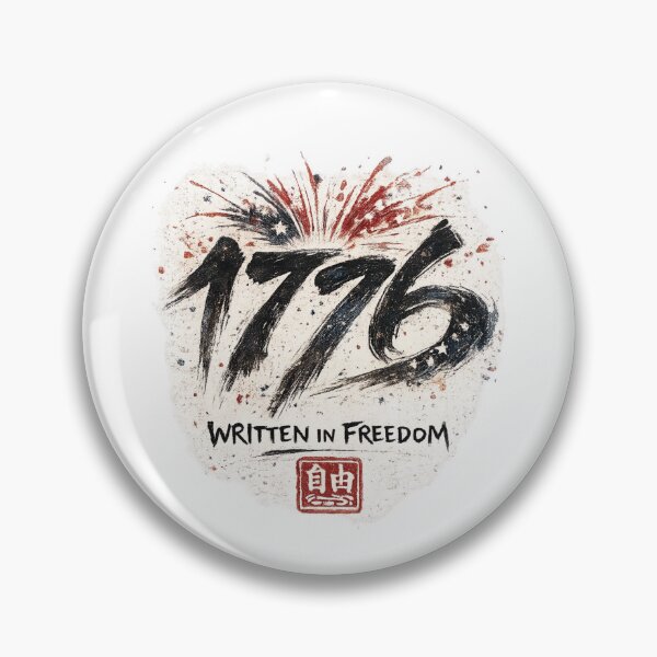 Item preview, Written in Freedom – 1776 Japanese Calligraphy Patriotic Design designed and sold by AndrewYoko.