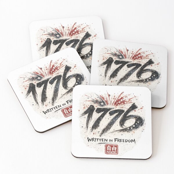 Item preview, Written in Freedom – 1776 Japanese Calligraphy Patriotic Design designed and sold by AndrewYoko.