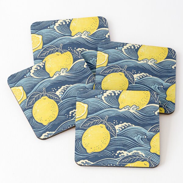 Item preview, Lemon Wave Textile Pattern designed and sold by synthoso.