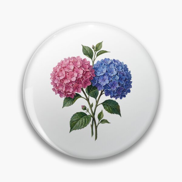 Item preview, Pink and Blue Hydrangea Botanica Watercolor Painting designed and sold by SOUFIANE1991.