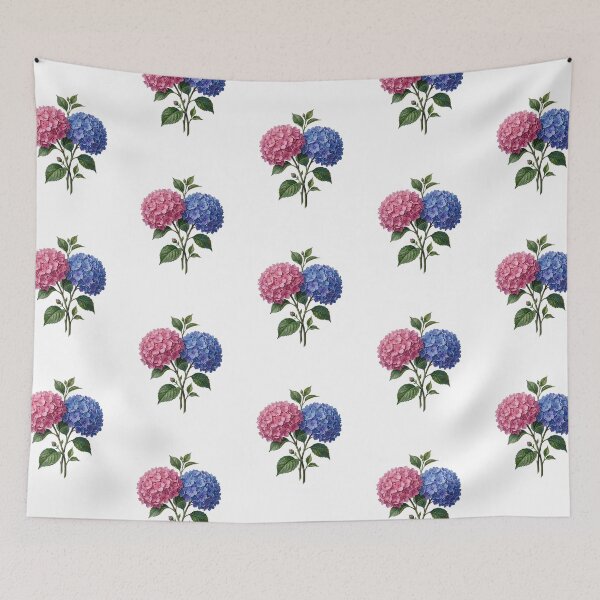 Item preview, Pink and Blue Hydrangea Botanica Watercolor Painting designed and sold by SOUFIANE1991.