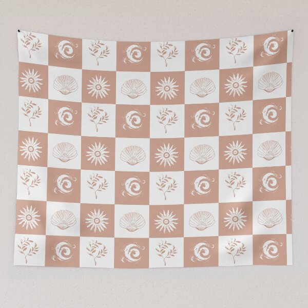 Item preview, Painted Patches - Coastal Delight - terracotta white  designed and sold by Stephanie Fiona Design.