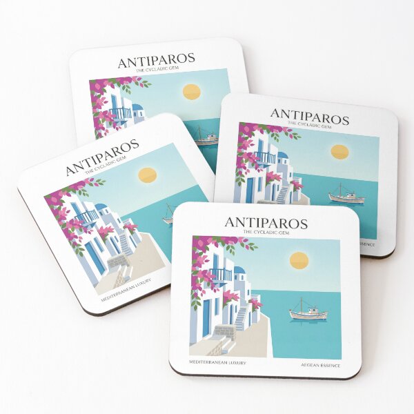 Item preview, Antiparos Greece Mediterranean Summer - Vintage Illustration No3 designed and sold by angelisart.