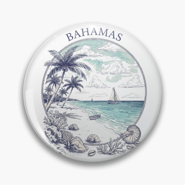 Item preview, Bahamas Tropical Beach Paradise Illustration designed and sold by jcsstore.