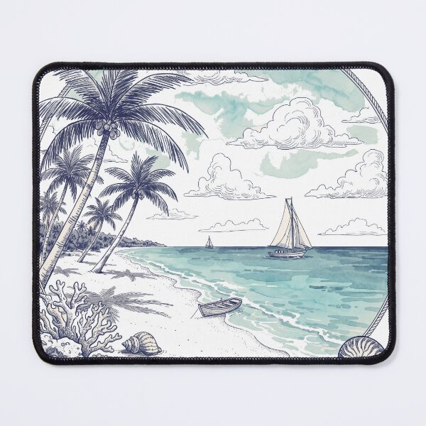 Item preview, Bahamas Tropical Beach Paradise Illustration designed and sold by jcsstore.