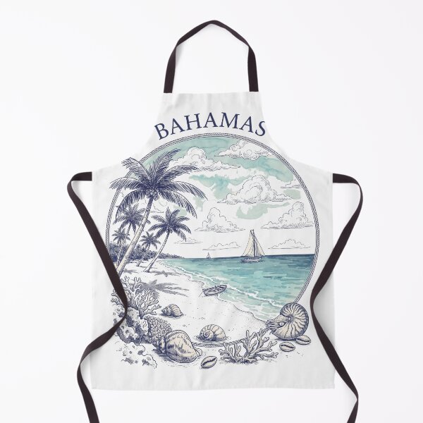 Item preview, Bahamas Tropical Beach Paradise Illustration designed and sold by jcsstore.