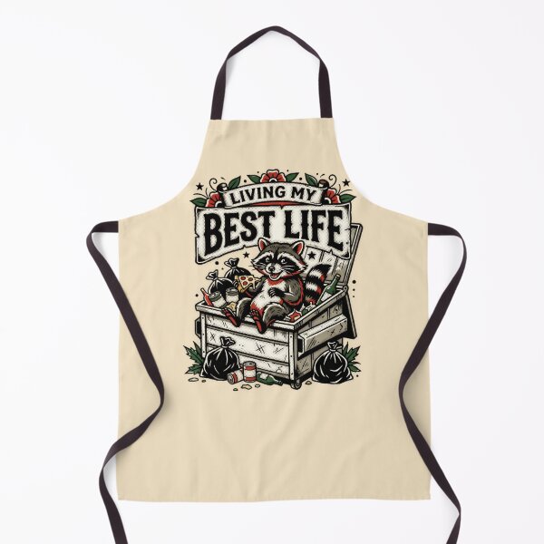 Item preview, Living My Best Life Raccoon Dumpster Tattoo Flash Graphic — Funny Dark Humor Sarcastic designed and sold by SkTee2k.