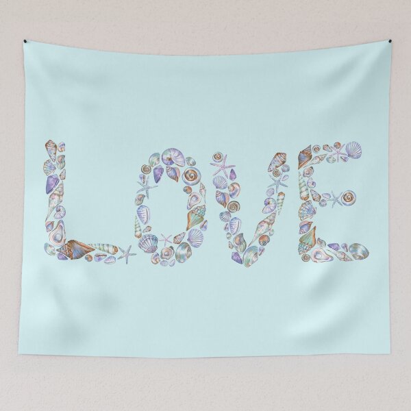 Item preview, Word LOVE created from the seashells designed and sold by Flowersforbear.