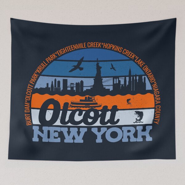 Item preview, Olcott New York Sunset Retro Vintage Local Pride Logo designed and sold by CRHPOD20.