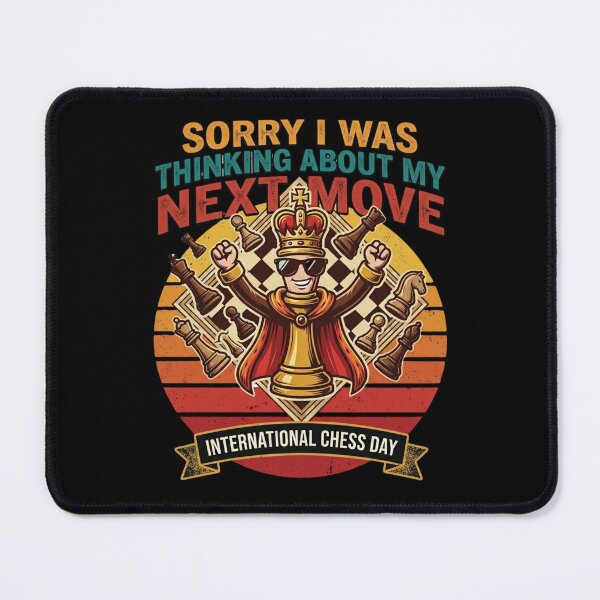 Item preview, Funny Sarcastic Chess Player Retro Sunset International Chess Day Gift Design designed and sold by Im-Ara.