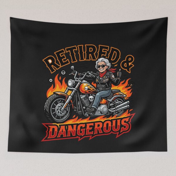 Item preview, Retired Woman Motorcycle Enthusiast Graphic designed and sold by Tsugraf Designs.