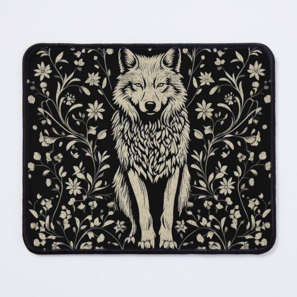 Item preview, Floral Wolf, Boho Animal, Vintage Folk Art, Botanical Wildlife designed and sold by toongstudio.