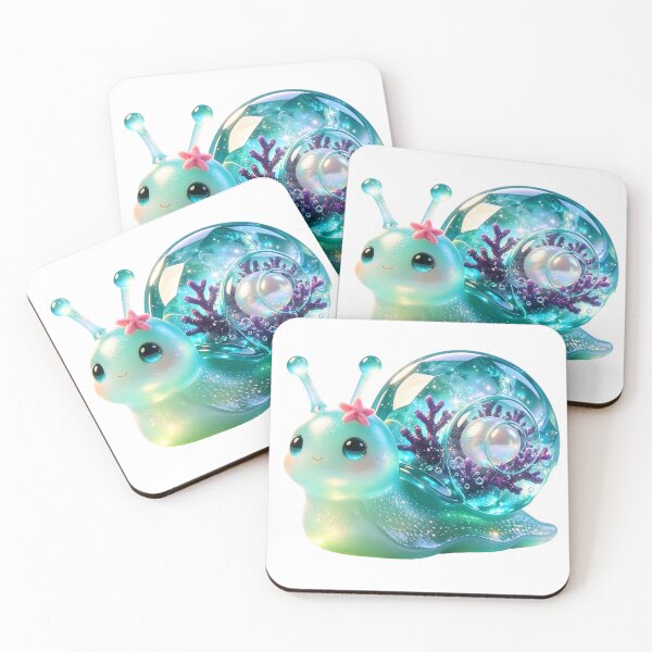 Item preview, Emerald Snail - Serene Deep Sea Pearl & Starfish Guardian designed and sold by ABYSSLAB.