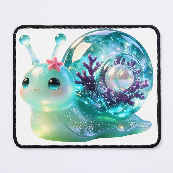 Item preview, Emerald Snail - Serene Deep Sea Pearl & Starfish Guardian designed and sold by ABYSSLAB.