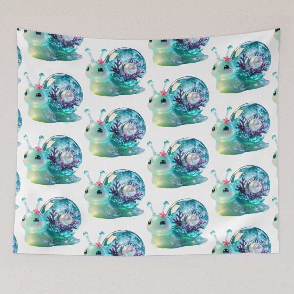 Item preview, Emerald Snail - Serene Deep Sea Pearl & Starfish Guardian designed and sold by ABYSSLAB.