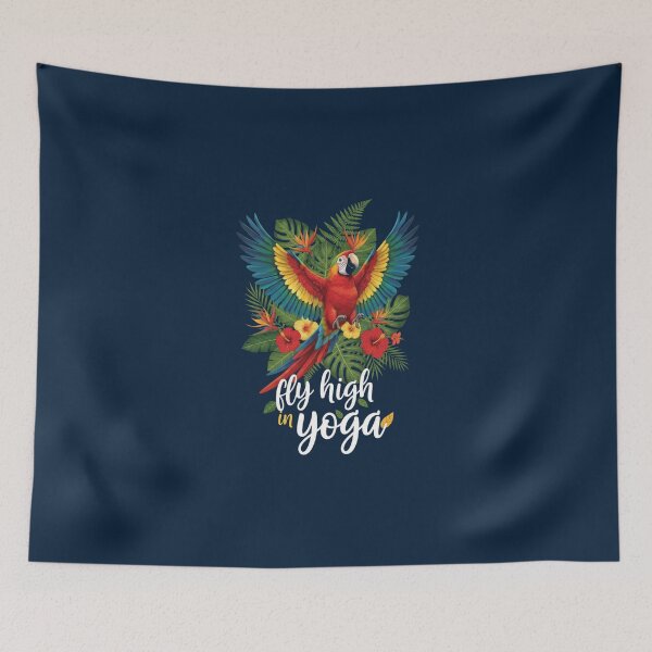Item preview, Colorful Parrot Fly High in Yoga Tropical Design designed and sold by WellspringXflow.