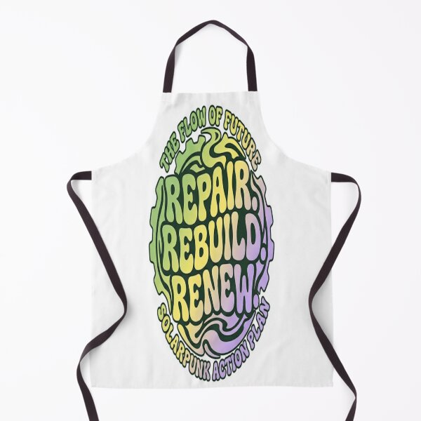 Item preview, Repair Rebuild Renew Solarpunk Action Plan Groovy Wavy Text designed and sold by Csaba1983.