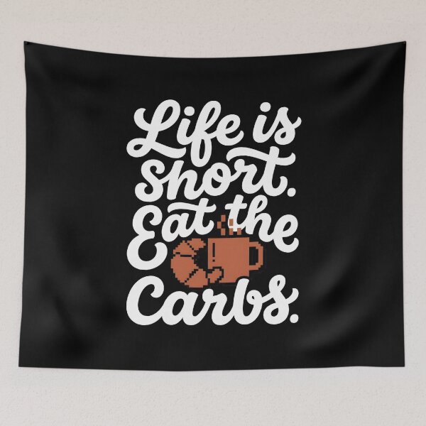 Item preview, Brutalist Typography Eat The Carbs Coffee Graphic designed and sold by EKHOAISTORE.