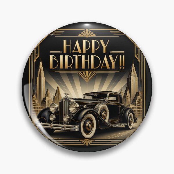Item preview, Art Deco Birthday Vintage Car designed and sold by Clockwork and Bloom.