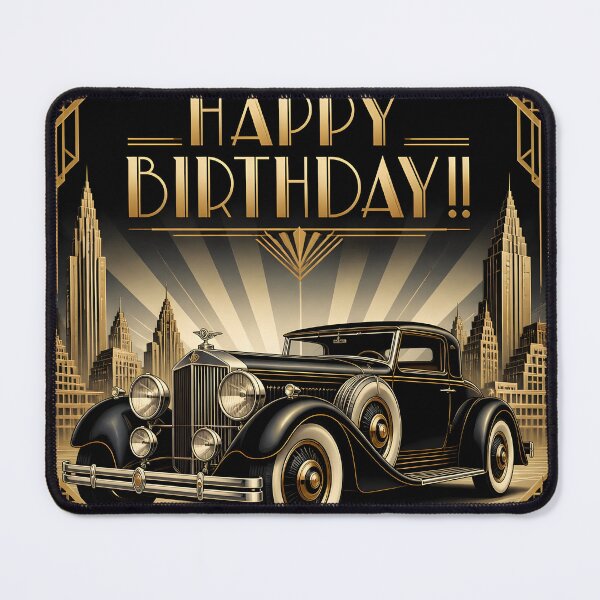 Item preview, Art Deco Birthday Vintage Car designed and sold by Clockwork and Bloom.