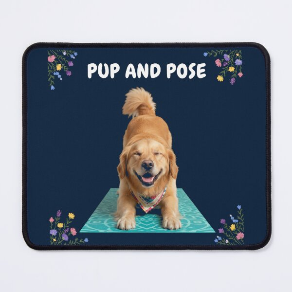 Item preview, Cheerful Dog Pup and Pose Stretching Yoga Design designed and sold by WellspringXflow.