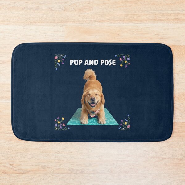 Item preview, Cheerful Dog Pup and Pose Stretching Yoga Design designed and sold by WellspringXflow.